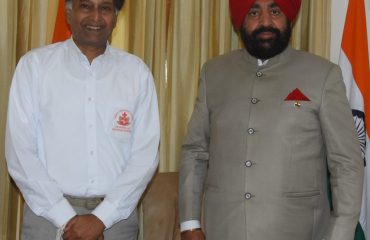 While meeting the Governor, the Chairman of Sri Sathya Sai Sanjeevani Hospital, Dr. Srinivas.