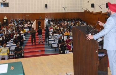 Governor addressing at Garhwal Rifles Regimental Centre, NIEDO and Garhwali Indian Army IOCL Center of Excellence program of Indian Army.