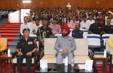Governor with office bearers of Indian Army's Garhwal Rifles Regimental Centre, NIEDO and Garhwali Indian Army IOCL Center of Excellence.