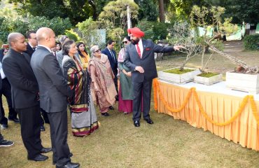 Governor Lt Gen Gurmit Singh (Retd) inaugurating the expansion of Bonsai Garden.