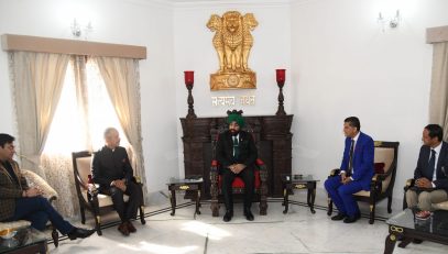 Mr. Raj Bhatt and other officials called on the Governor.