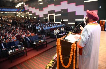 Governor addressing the second convocation of Uttaranchal University.