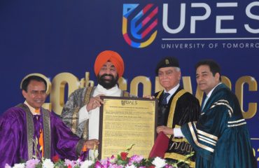 Governor on the occasion of the 20th convocation ceremony organized at the University of Petroleum and Energy Studies (UPES), Vidhauli.