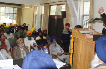 Governor addressing the program on the occasion of 150th birth anniversary of 'Bhai Veer Singh Ji'.