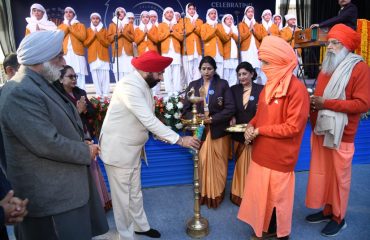 Governor inaugurates the silver jubilee celebrations of Nirmal Ashram Deepmala School by lighting the auspicious lamp of light