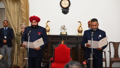 Governor administers the oath of office and secrecy to the newly appointed State Information Commissioner, Mr. Yogesh Bhatt.
