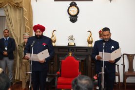 Governor administers the oath of office and secrecy to the newly appointed State Information Commissioner, Mr. Yogesh Bhatt.