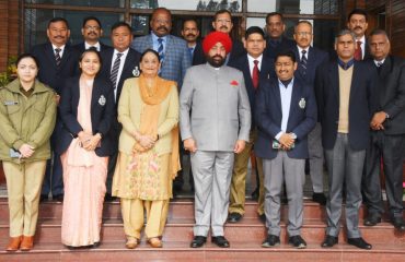 IPS officers mets the governor and greeted him for the happy new year.