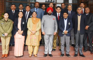 IPS officers mets the governor and greeted him for the happy new year.