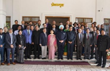 Governor with the officers of the Indian Forest Service at the concluding session of the annual convention of the IFS Association, Uttarakhand.