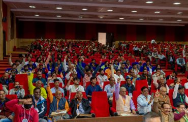 मध्यप्रदेश, इंदौर में नर्मदा साहित्य मंथन द्वारा आयोजित “भोज पर्व“ कार्यक्रम को संबोधित करते हुए राज्यपाल।