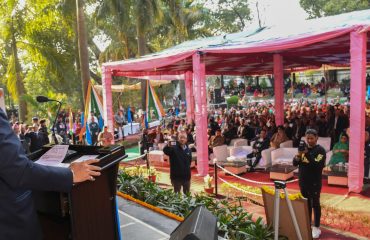 Governor addressing the program organized by Uttarakhand Rajya Nepali Bhasha Samiti, Dehradun at Garhi Cantt.