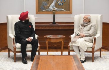 Governor pays a courtesy call on the Hon'ble Prime Minister Shri Narendra Modi in New Delhi.