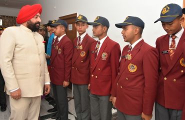 Governor interacting with NCC Cadets.