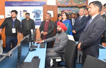 Governor Lt Gen Gurmit Singh (Retd) inaugurates the Artificial Intelligence Skill Lab at the Science Centre.
