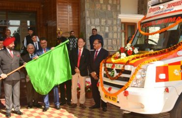 Governor Lt Gen Gurmit Singh (Retd) flags off Uttarakhand’s first Neonatal Intensive Care Unit (NICU) ambulance developed by Himalayan Institute.