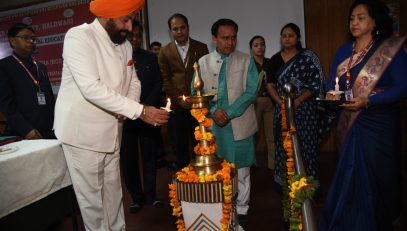 Governor lights the lamp to inaugurating the five-day workshop organized by Uttarakhand Open University