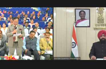 Governor virtually addressing the 113th All India Farmers Fair and Agriculture Exhibition of Govind Ballabh Pant University of Agriculture and Technology, Pantnagar from Rajbhaban Dehradun.