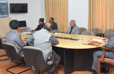 Governor gets briefed about the works of Rishikesh-Karnprayag rail line at Raj Bhawan Secretariat.