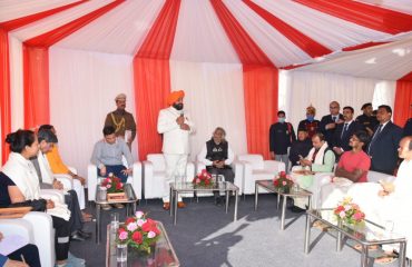 Governor addressing the seven-day 'International Yoga Festival.'