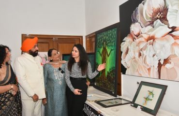 On the occasion of Vasantotsav-2023, the Governor along with First Lady Mrs. Gurmeet Kaur visiting the art gallery at Raj Bhawan.