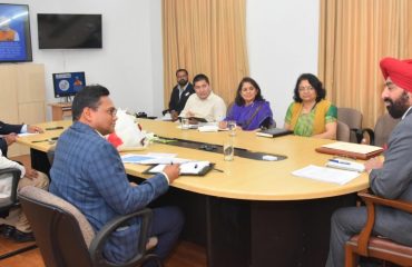 Governor meeting with the officials of the Health Department at Raj Bhawan and getting information about various departmental schemes and programs.