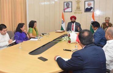 Governor meeting with the officials of the Health Department at Raj Bhawan and getting information about various departmental schemes and programs.