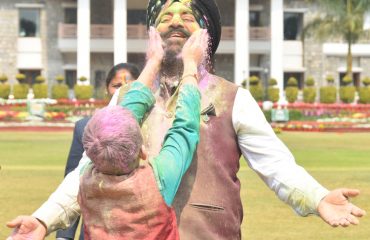 Governor celebrates Holi Milan with Chief Minister Pushkar Singh Dhami and other public representatives at Raj Bhawan.
