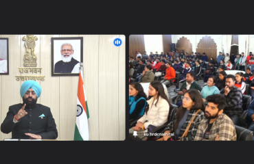 Governor virtually participating in a seminar on “Geohazard Risk Assessment and Sustainable Development of Uttarakhand Himalayas”.