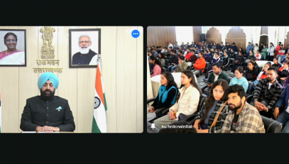 Governor virtually participating in a seminar on “Geohazard Risk Assessment and Sustainable Development of Uttarakhand Himalayas”.