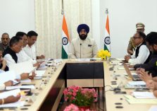 Governor Lt. Gen. Gurmit Singh (Retd) holding a meeting with senior officials of the government regarding the preparations for Uttarakhand Chardham Yatra at Raj Bhawan.;?>