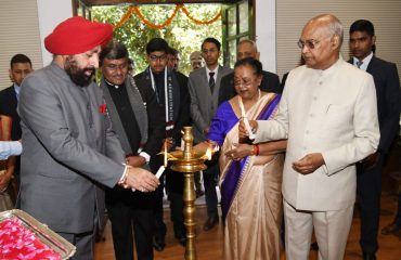 Former President Shri Ram Nath Kovind and Governor inaugurate the program by lighting the lamp, at Lal Bahadur Shastri National Academy of Administration, Mussoorie.