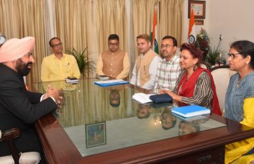 Governor in discussion with the officials of the Ministry of Information and Broadcasting regarding the program to be held at Raj Bhawan.