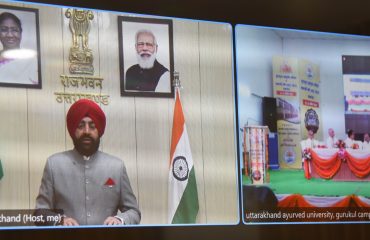 Governor virtually addressed the centenary celebrations of the establishment of Gurukul Ayurvedic College, Haridwar as Chief Guest, from Raj Bhawan.