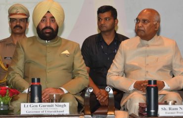 Former President Ram Nath Kovind and Governor Lt. Gen. Gurmit Singh (Retd) participate together in the 'Vipassana' camp program.