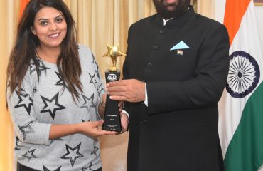 RJ Devangana Chauhan meets Governor at Raj Bhawan.