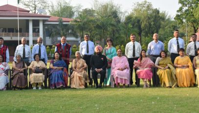 Governor interacts with serving and retired officers of the Assam Regiment Dehradun Sector and their family members.