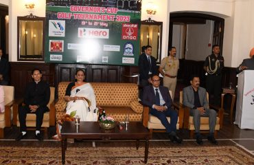 Governor addressing at the closing ceremony of the 18th Governors Cup Golf Tournament.