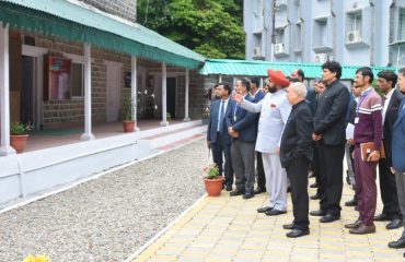 Governor visiting Dr. Raghunandan Singh Tolia, Uttarakhand Academy of Administration, Nainital.