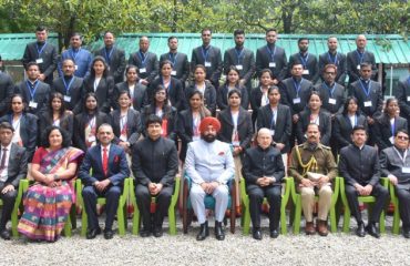 Governor Lt Gen Gurmeet Singh (Retd) with trainee officers and faculty officers of the Academy.