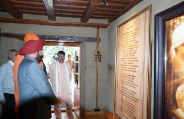 Governor visiting Advait Ashram Mayawati located at Lohaghat.
