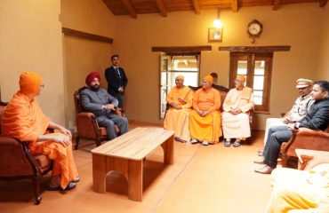 Governor visiting Advait Ashram Mayawati located at Lohaghat.