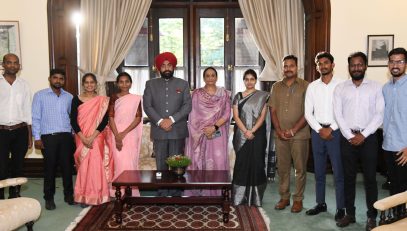 Governor Lt. Gen. Gurmit Singh (Retd) participates in the State Foundation Day program of Telangana State at Raj Bhawan.