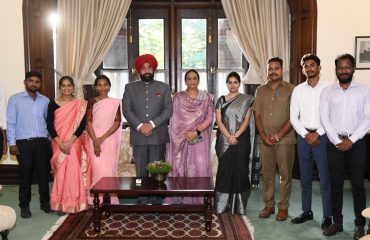 Governor Lt. Gen. Gurmit Singh (Retd) participates in the State Foundation Day program of Telangana State at Raj Bhawan.