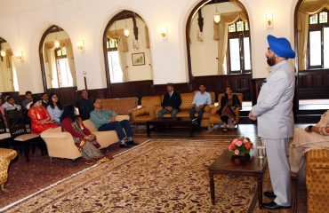 Governor addresses all the personnel and families, posted at Raj Bhawan.