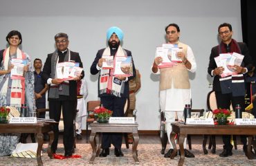Governor Lt. Gen. Gurmeet Singh (Retd) releasing the book in a program organized at Lal Bahadur Shastri National Academy of Administration, Mussoorie.