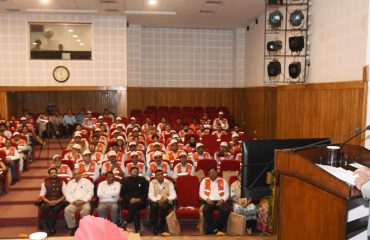 Governor Lt. Gen. Gurmit Singh (Retd) addresses the 18th General Body Meeting of Indian Red Cross Committee State Branch.