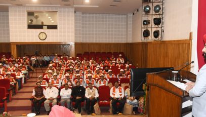 Governor Lt. Gen. Gurmit Singh (Retd) addresses the 18th General Body Meeting of Indian Red Cross Committee State Branch.