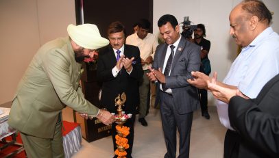 Governor Lt. Gen. Gurmit Singh (Retd.) inaugurates the Platinum Jubilee celebrations of the Institute of Chartered Accountants Dehradun branch by lighting the lamp.