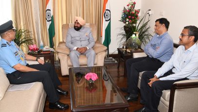 Governor meeting with officials of Air Force and Civil Aviation Department.